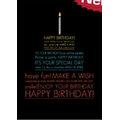 Vertical Black Happy Birthday Everyday Greeting Card (5"x7")